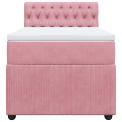 Sommier à lattes de lit avec matelas Rose 90x190 cm Velours 