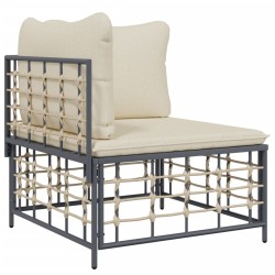 Salon de jardin 5 pcs avec coussins anthracite résine tressée 