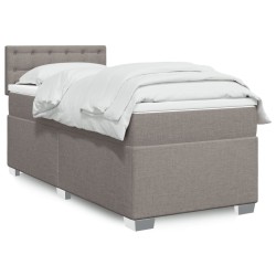 Sommier à lattes de lit avec matelas Taupe 90x190 cm Tissu 