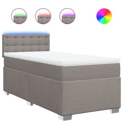 Sommier à lattes de lit avec matelas Taupe 90x190 cm Tissu 
