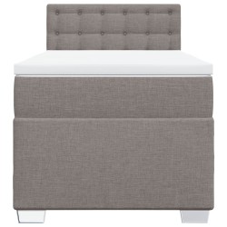 Sommier à lattes de lit avec matelas Taupe 90x190 cm Tissu 