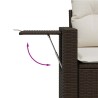 Salon de jardin avec coussins 6 pcs marron résine tressée 