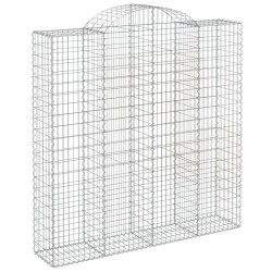 Paniers à gabions arqués 3 pcs 200x50x200/220 cm Fer galvanisé 