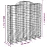 Paniers à gabions arqués 3 pcs 200x50x200/220 cm Fer galvanisé 