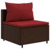 Salon de jardin 6 pcs avec coussins Marron Résine tressée 
