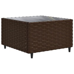 Salon de jardin 6 pcs avec coussins Marron Résine tressée 