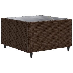 Salon de jardin 6 pcs avec coussins Marron Résine tressée 