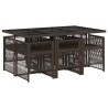 Ensemble à manger de jardin et coussins 7 pcs marron rotin 