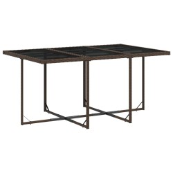 Ensemble à manger de jardin et coussins 7 pcs marron rotin 