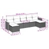 Salon de jardin avec coussins 7 pcs gris résine tressée 
