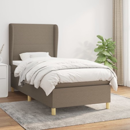 Sommier à lattes de lit avec matelas Taupe 90x190 cm Tissu 
