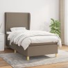 Sommier à lattes de lit avec matelas Taupe 90x190 cm Tissu 