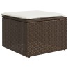 Salon de jardin avec coussins 6 pcs marron résine tressée 