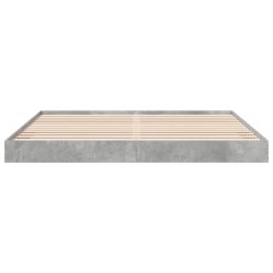 Cadre de lit sans matelas gris béton 200x200 cm 