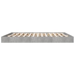 Cadre de lit sans matelas gris béton 200x200 cm 