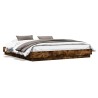 Cadre de lit sans matelas chêne fumé 200x200 cm 