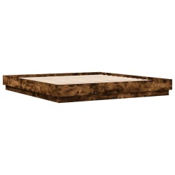 Cadre de lit sans matelas chêne fumé 200x200 cm 