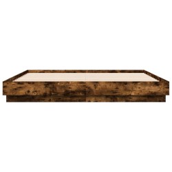 Cadre de lit sans matelas chêne fumé 200x200 cm 