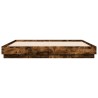 Cadre de lit sans matelas chêne fumé 200x200 cm 