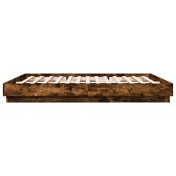 Cadre de lit sans matelas chêne fumé 200x200 cm 