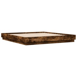 Cadre de lit sans matelas chêne fumé 200x200 cm 