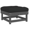 Salon de jardin 4 pcs avec coussins gris bois massif 