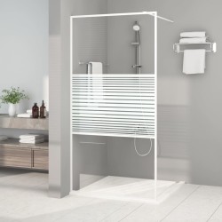 Paroi de douche Blanc 100x195 cm Verre ESG transparent 