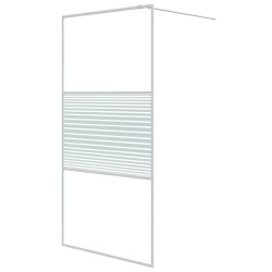 Paroi de douche Blanc 100x195 cm Verre ESG transparent 