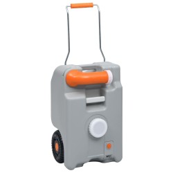 Réservoir d'eau sur roues pour camping 25 L Gris 