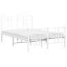 Cadre de lit métal sans matelas et pied de lit blanc 120x190 cm 
