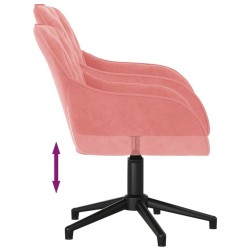 Chaise pivotante de bureau Rose Velours 