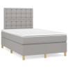 Sommier à lattes de lit et matelas gris clair 120x190 cm tissu 