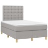 Sommier à lattes de lit et matelas gris clair 120x190 cm tissu 