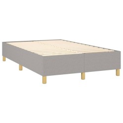 Sommier à lattes de lit et matelas gris clair 120x190 cm tissu 