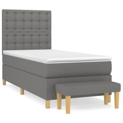 Sommier à lattes de lit avec matelas Gris foncé 80x200 cm Tissu 