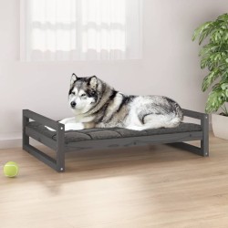 Lit pour chien Gris 105,5x75,5x28 cm Bois de pin solide 