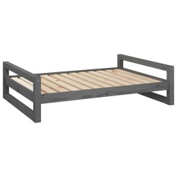 Lit pour chien Gris 105,5x75,5x28 cm Bois de pin solide 