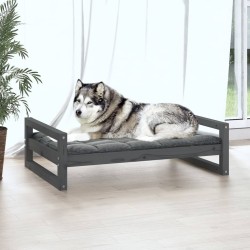 Lit pour chien Gris 105,5x75,5x28 cm Bois de pin solide 