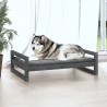 Lit pour chien Gris 105,5x75,5x28 cm Bois de pin solide 