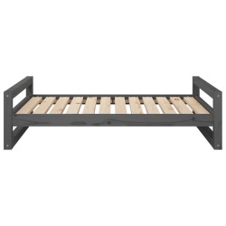 Lit pour chien Gris 105,5x75,5x28 cm Bois de pin solide 