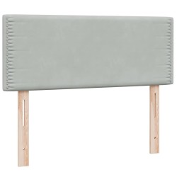 Sommier à lattes de lit et matelas gris clair 120x220cm velours 