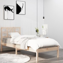 Cadre de lit sans matelas 75x190 cm bois massif 