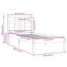 Cadre de lit sans matelas 75x190 cm bois massif 