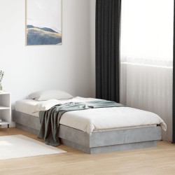 Cadre de lit sans matelas gris béton 90x200 cm 