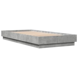 Cadre de lit sans matelas gris béton 90x200 cm 