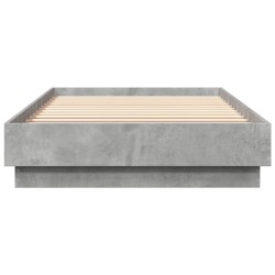 Cadre de lit sans matelas gris béton 90x200 cm 