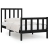 Cadre de lit sans matelas noir 90x200 cm bois massif 