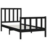 Cadre de lit sans matelas noir 90x200 cm bois massif 