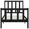 Cadre de lit sans matelas noir 90x200 cm bois massif 