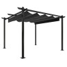 Tonnelle de jardin avec toit rétractable 3x3 m Anthracite 